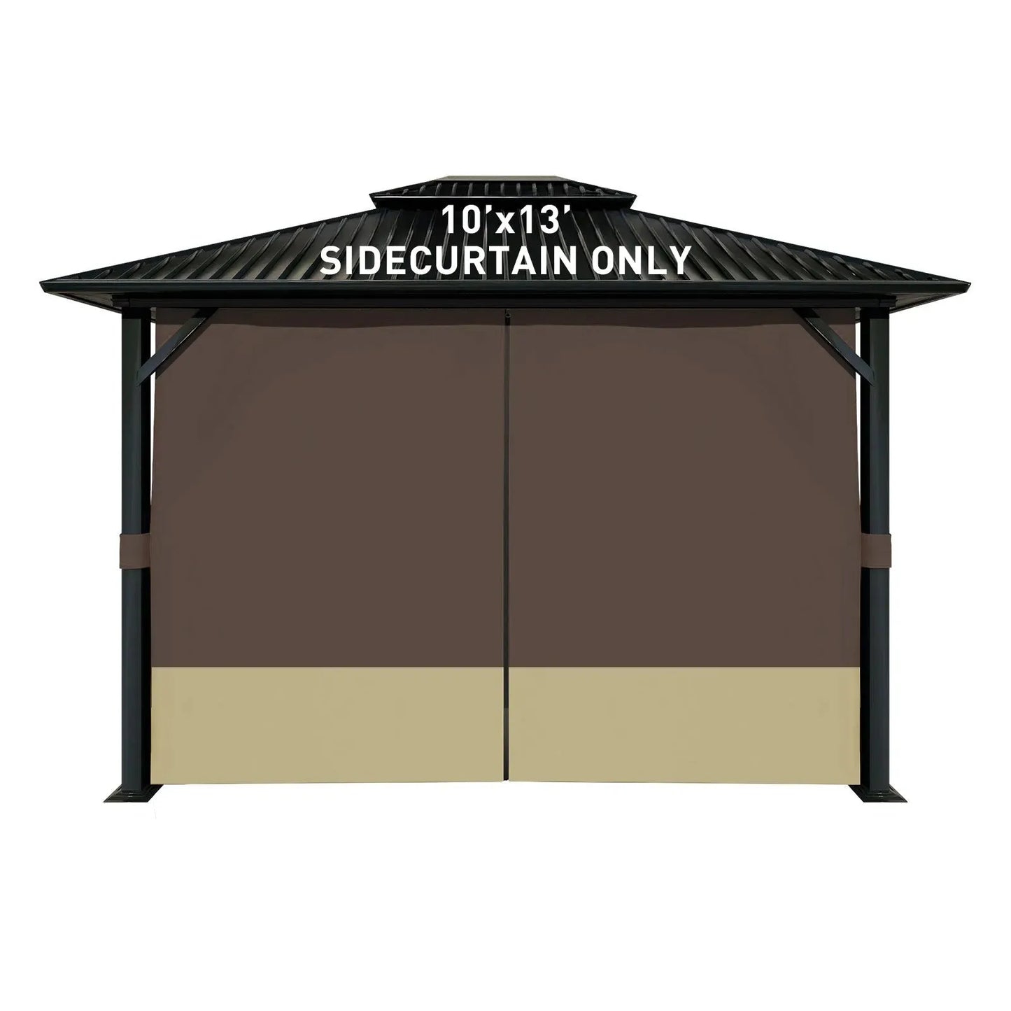 Universal Gazebo Curtain Set for Privacy Side Walls 4 Panels (Curtain Only) - Coffee Khaki