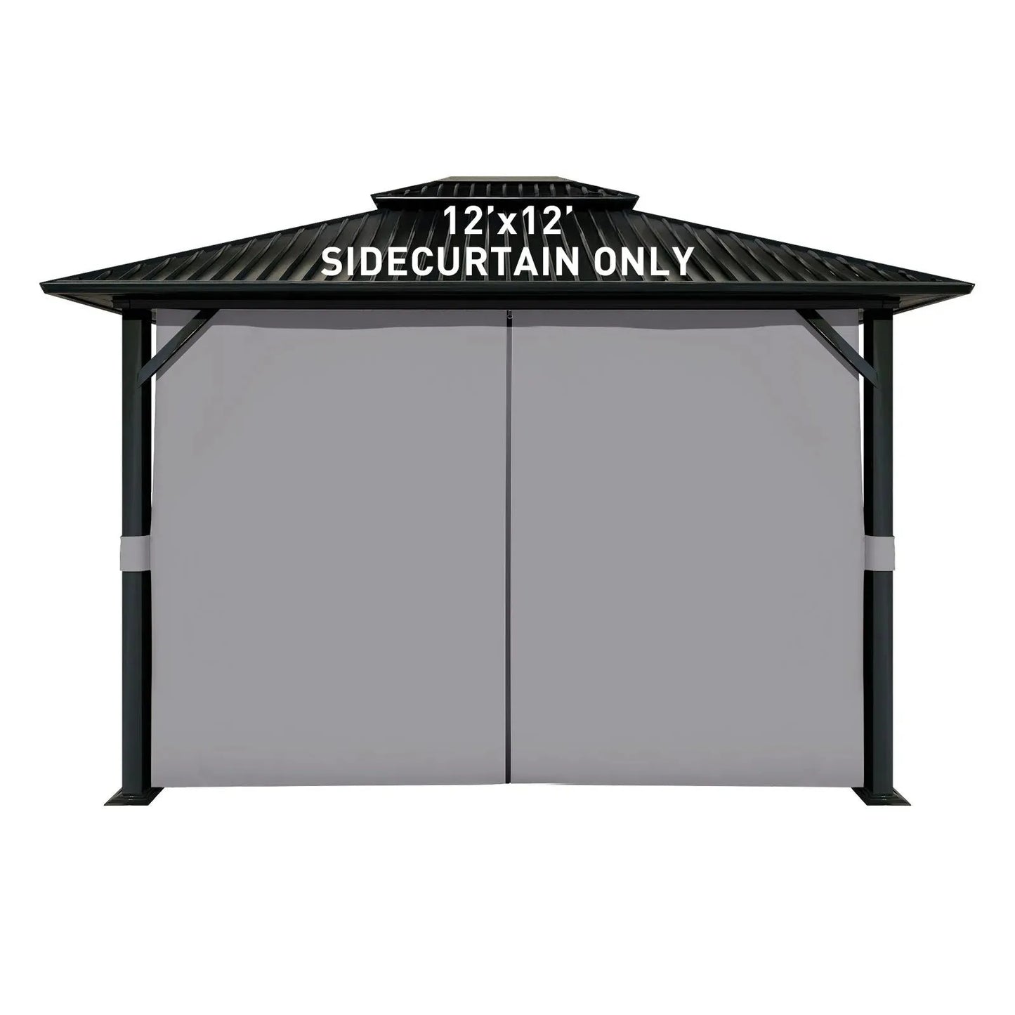 Universal Gazebo Curtain Set for Privacy Side Walls 4 Panels (Curtain Only) - Gray