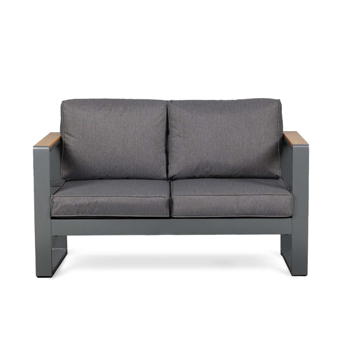 Patio Furniture Loveseat Aluminum Sofa Couch Deep Seat - All-Weather Resistant Outdoor Conversation Set with Thick Cushions