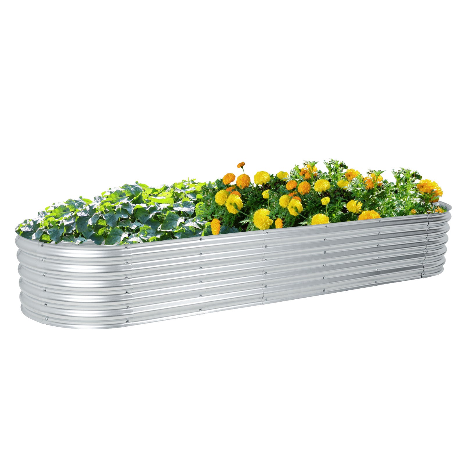 plastic galvanized planter Aoodor Galvanized Raised Garden Bed Kit