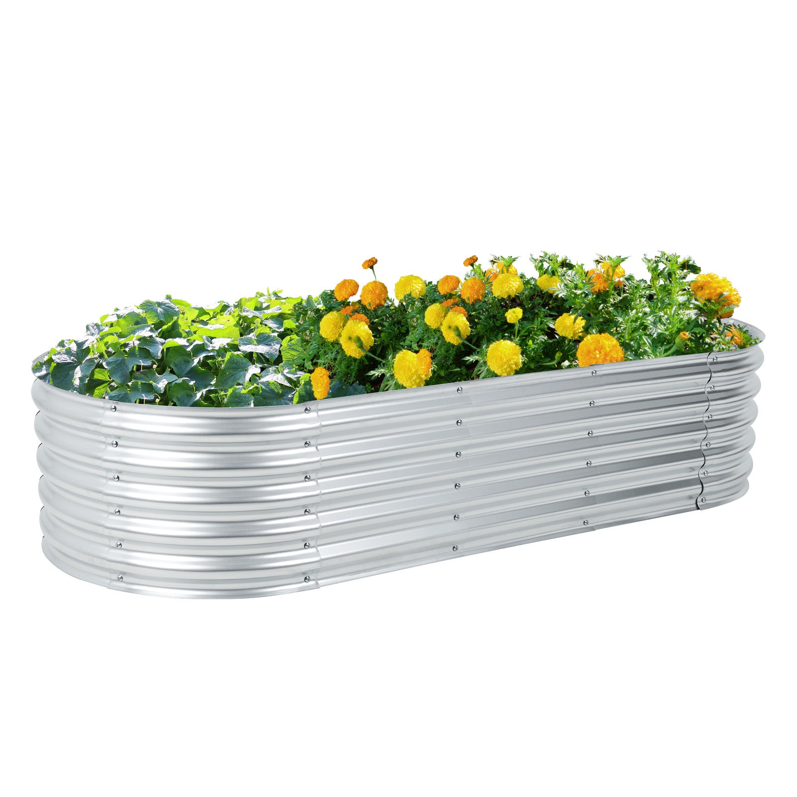 galvanized steel pot planter Aoodor Galvanized Raised Garden Bed Kit