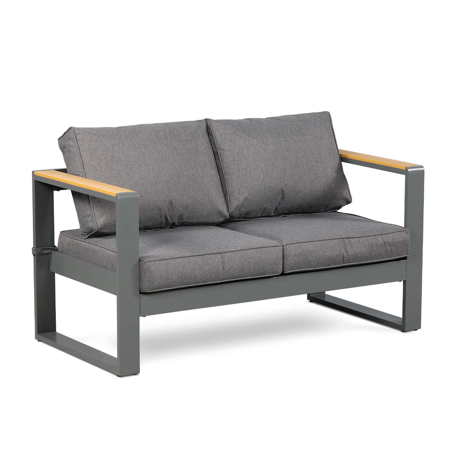 Patio Furniture Loveseat Aluminum Sofa Couch Deep Seat - All-Weather Resistant Outdoor Conversation Set with Thick Cushions