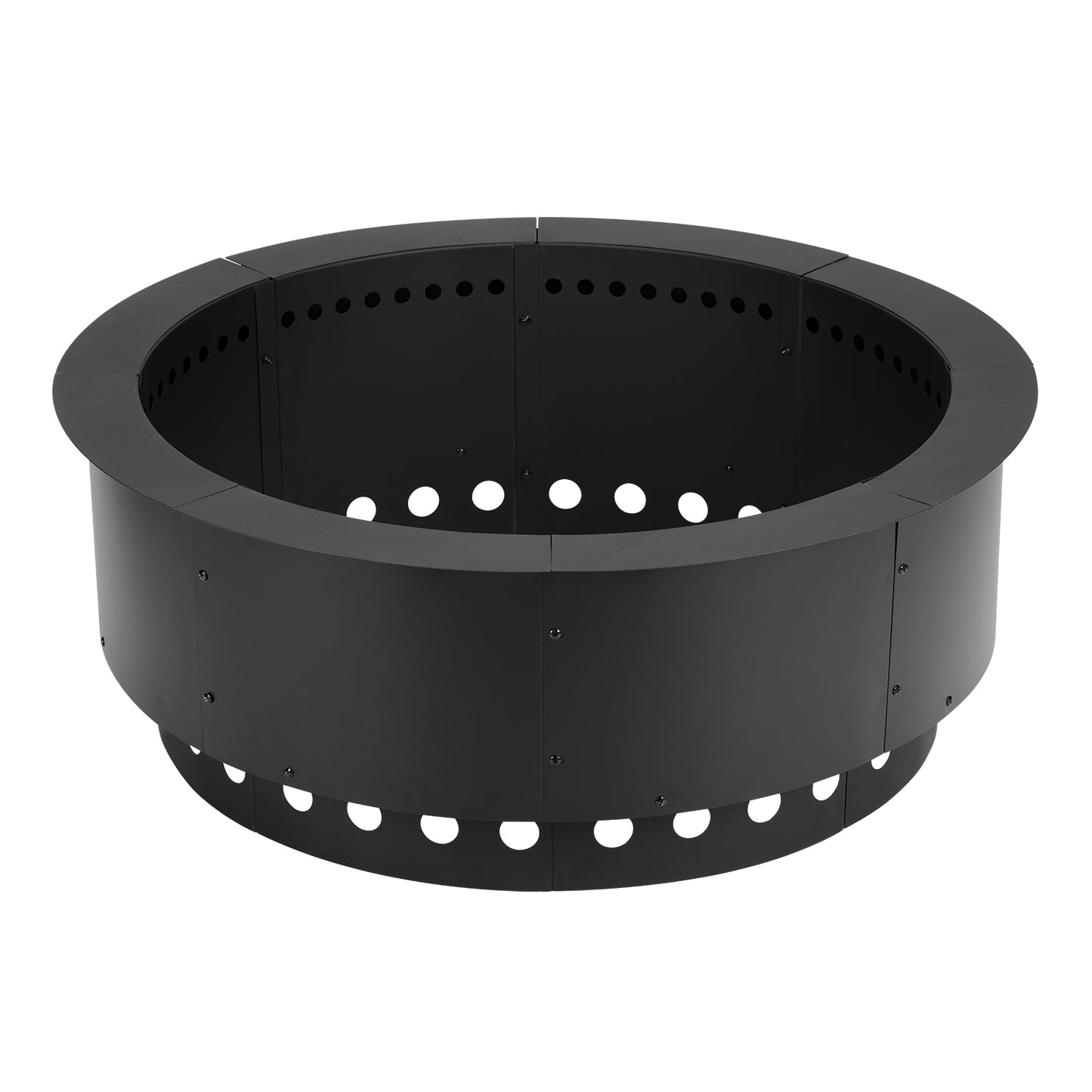 36 inch Round Low-Smoke Fire Pit Ring, Double Layer Heavy Duty Metal Fire Pit Insert Liner Aoodor