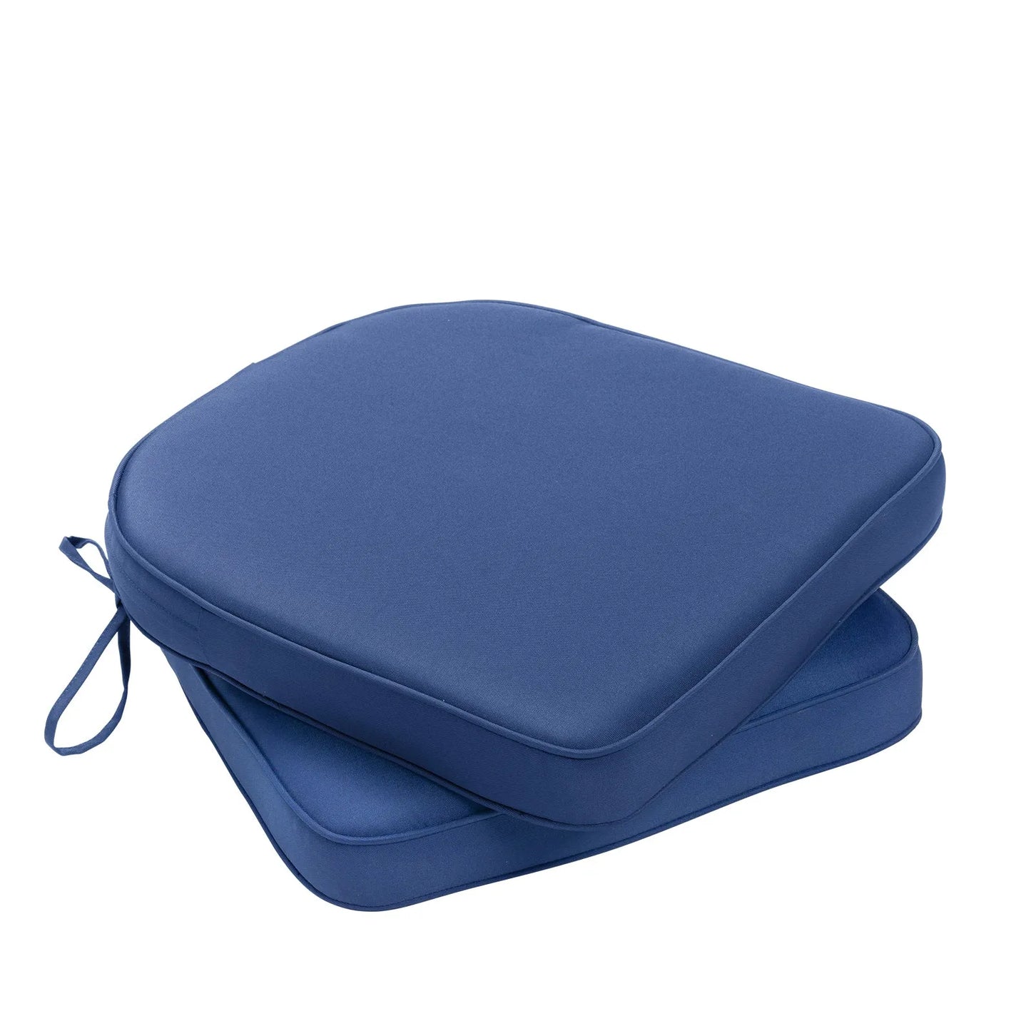 Outdoor Chair Cushion, Patio Seat Pad, Removable Cover with Hidden Zipper, Ties - Navy Blue