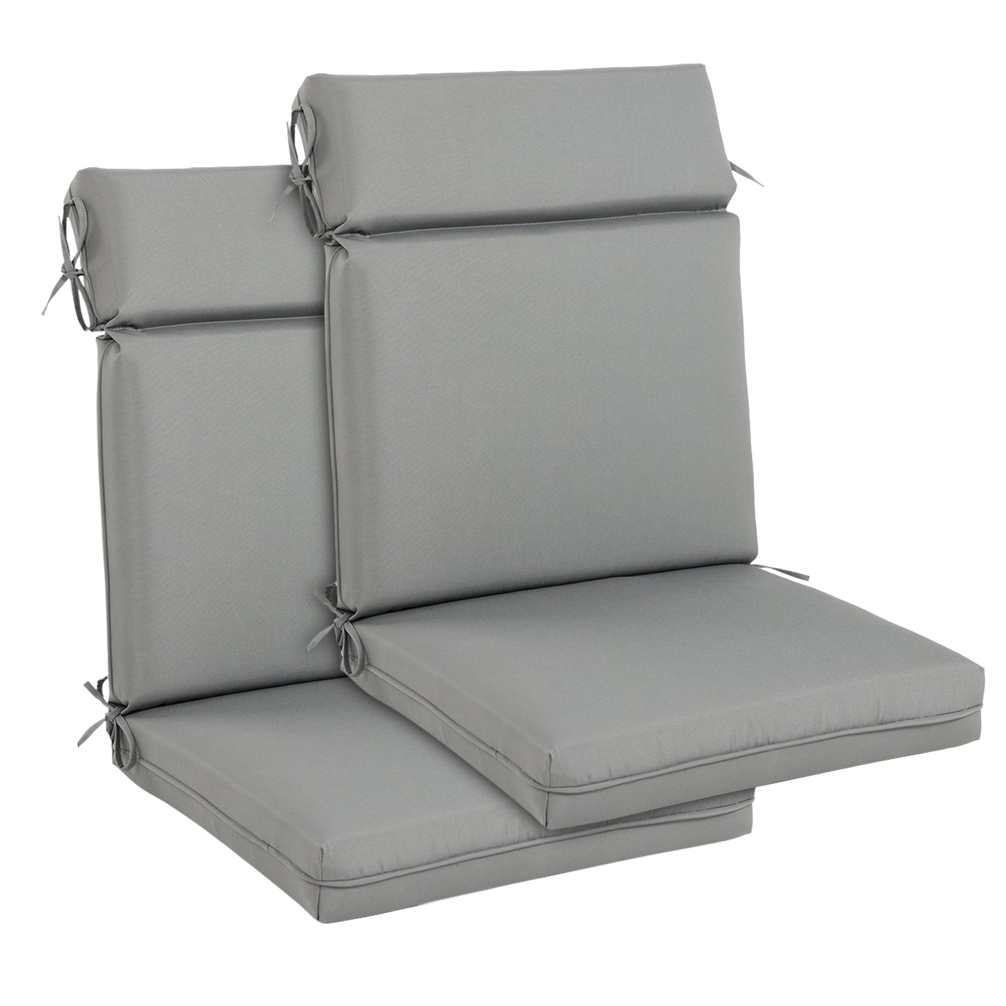 Outdoor Polyester High Back Dining Chair Cushion Set - Gray Aoodor