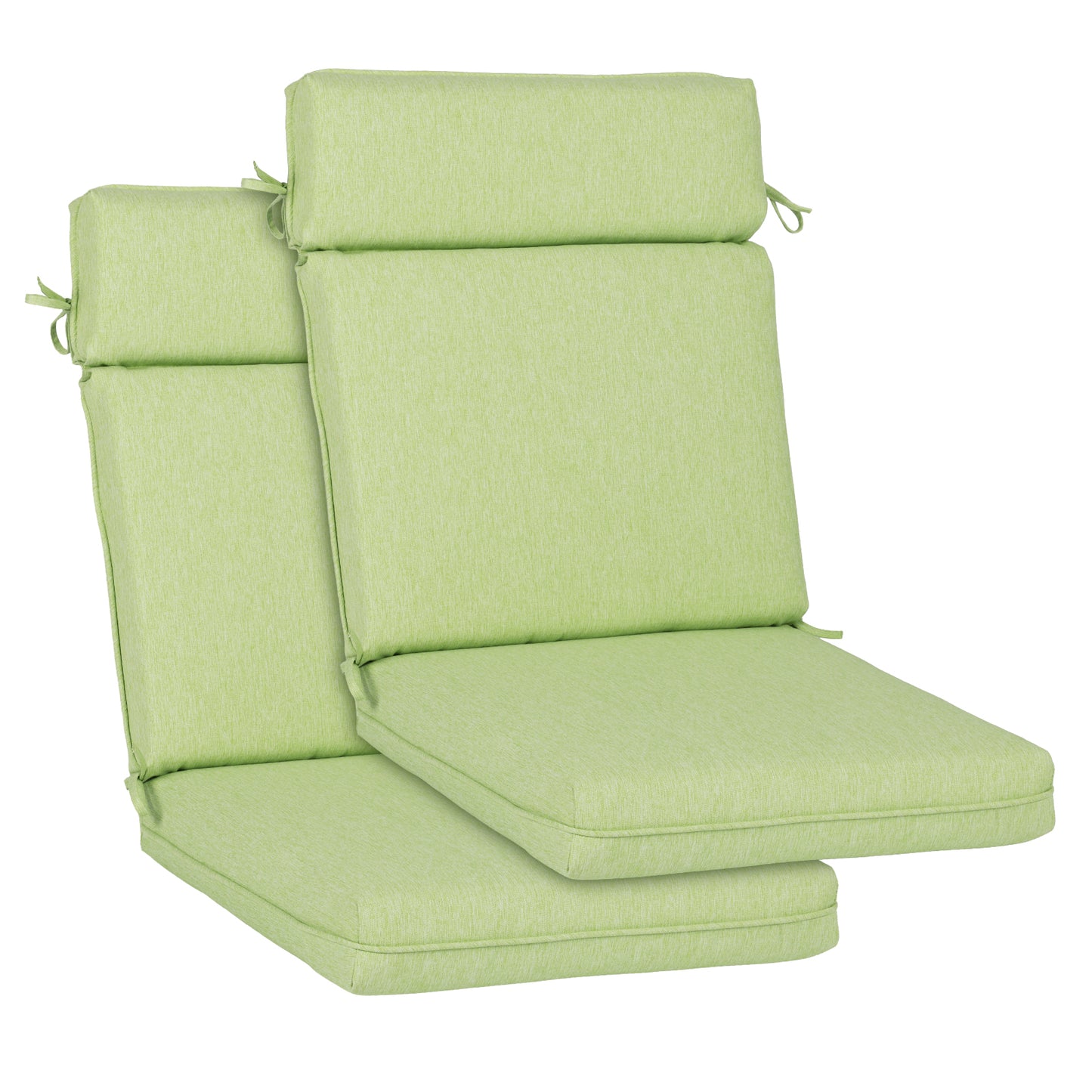 Outdoor High Back Dining Chair Cushion Set, Polyester Fabric, TPU Water Repellent Coating, Green Aoodor