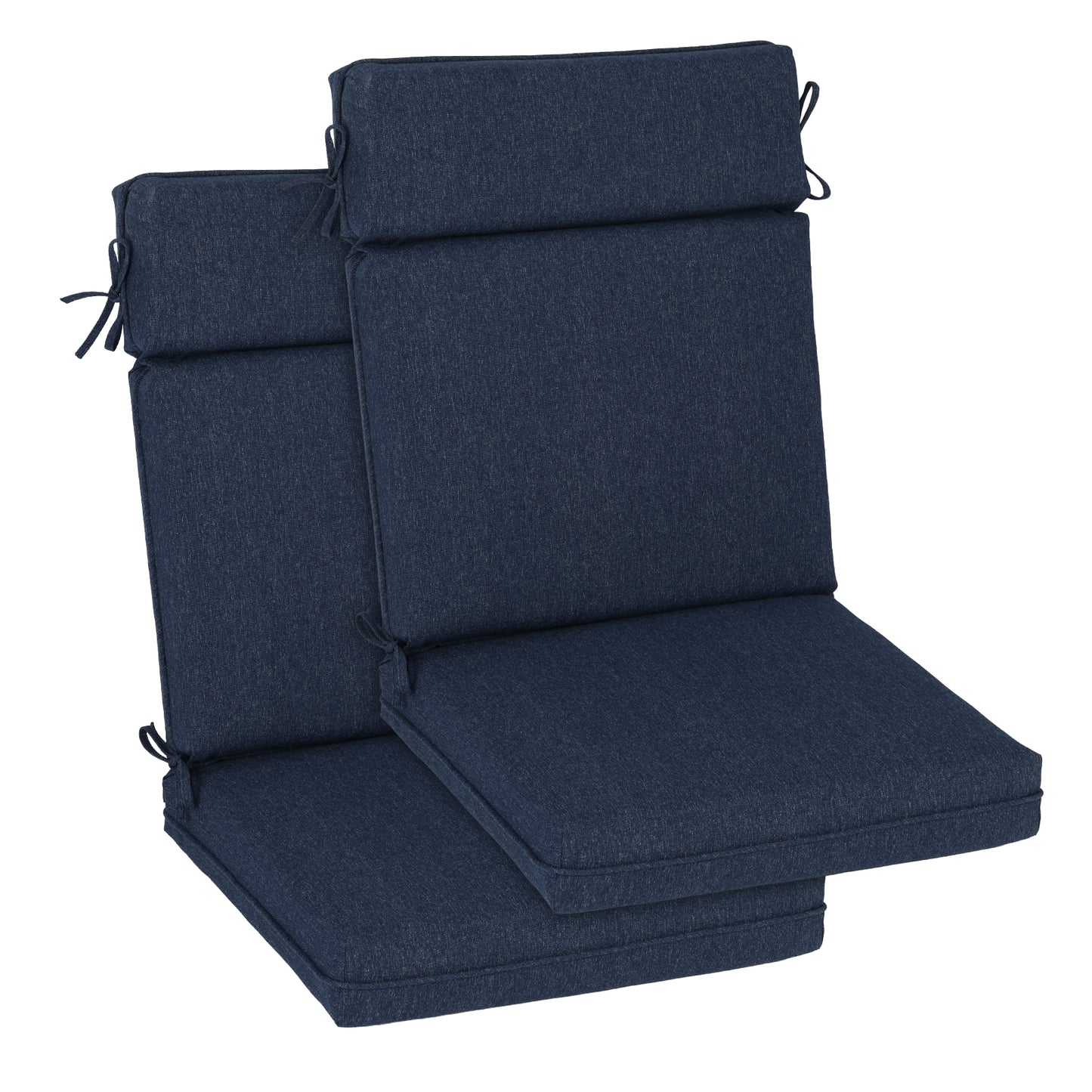 Outdoor High Back Dining Chair Cushion Set, Polyester Fabric, TPU Water Repellent Coating, Navy Blue Aoodor