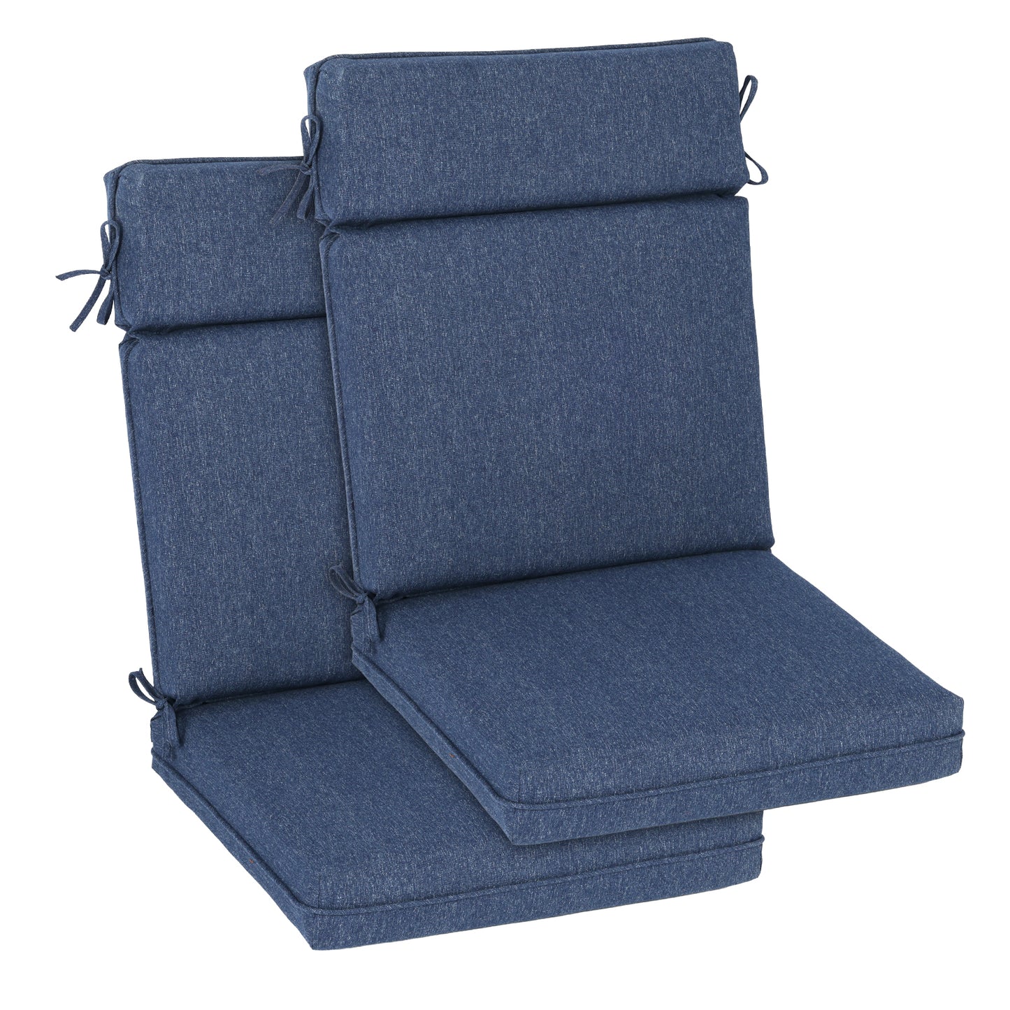 Outdoor High Back Dining Chair Cushion Set, Polyester Fabric, TPU Water Repellent Coating, Navy Blue Aoodor