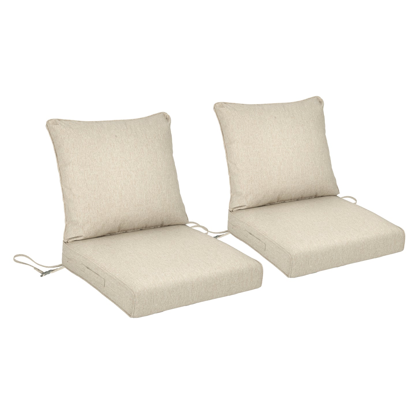 Waterproof Outdoor Deep Seat Cushion Set with Adjustable Straps & Removable Cover - Brown Aoodor