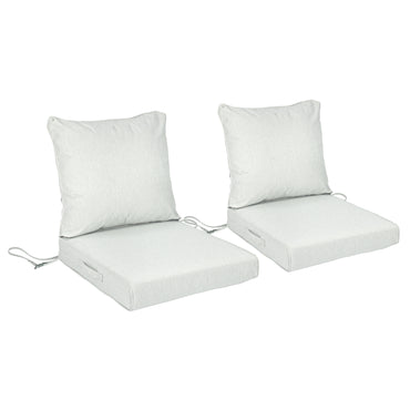 Waterproof Outdoor Deep Seat Cushion Set with Adjustable Straps & Removable Cover - Light Gray