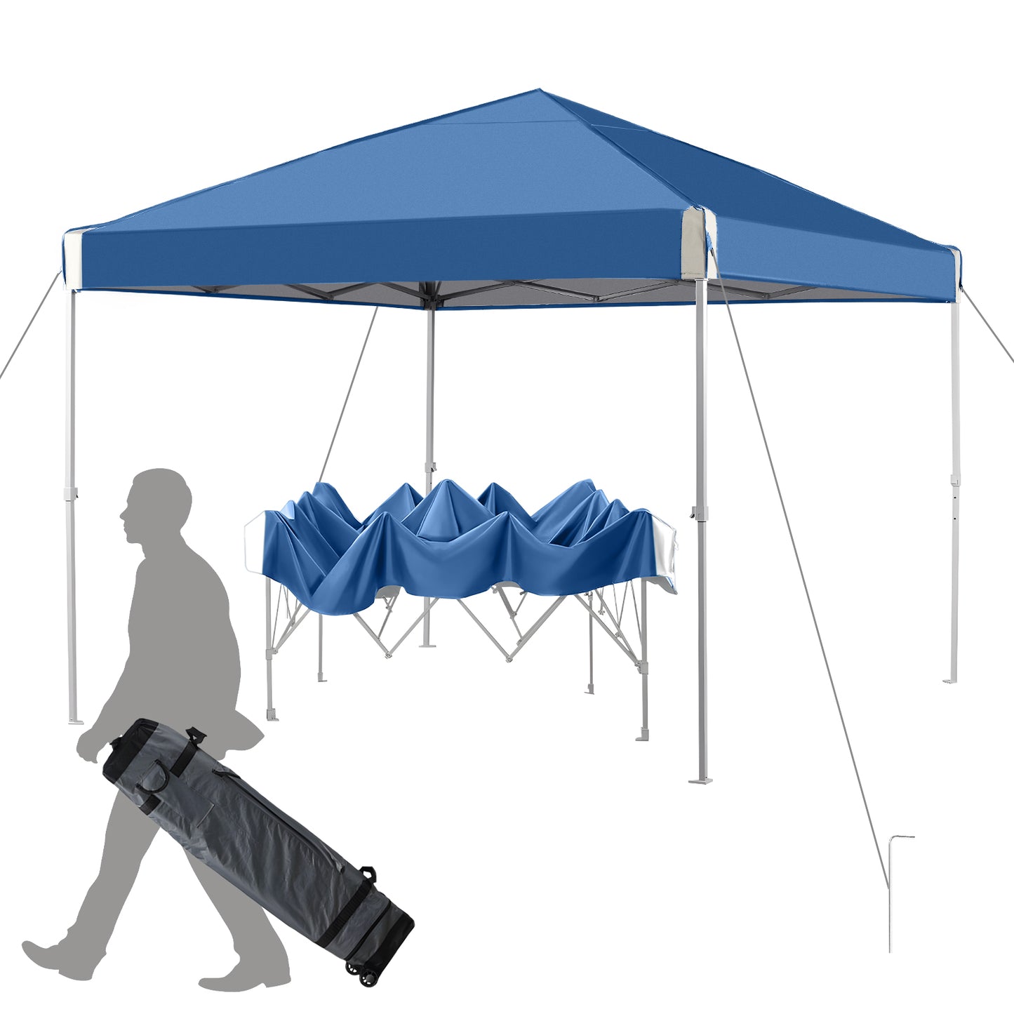 10x10/12x12 ft. Pop Up Canopy Tent with Roller Bag