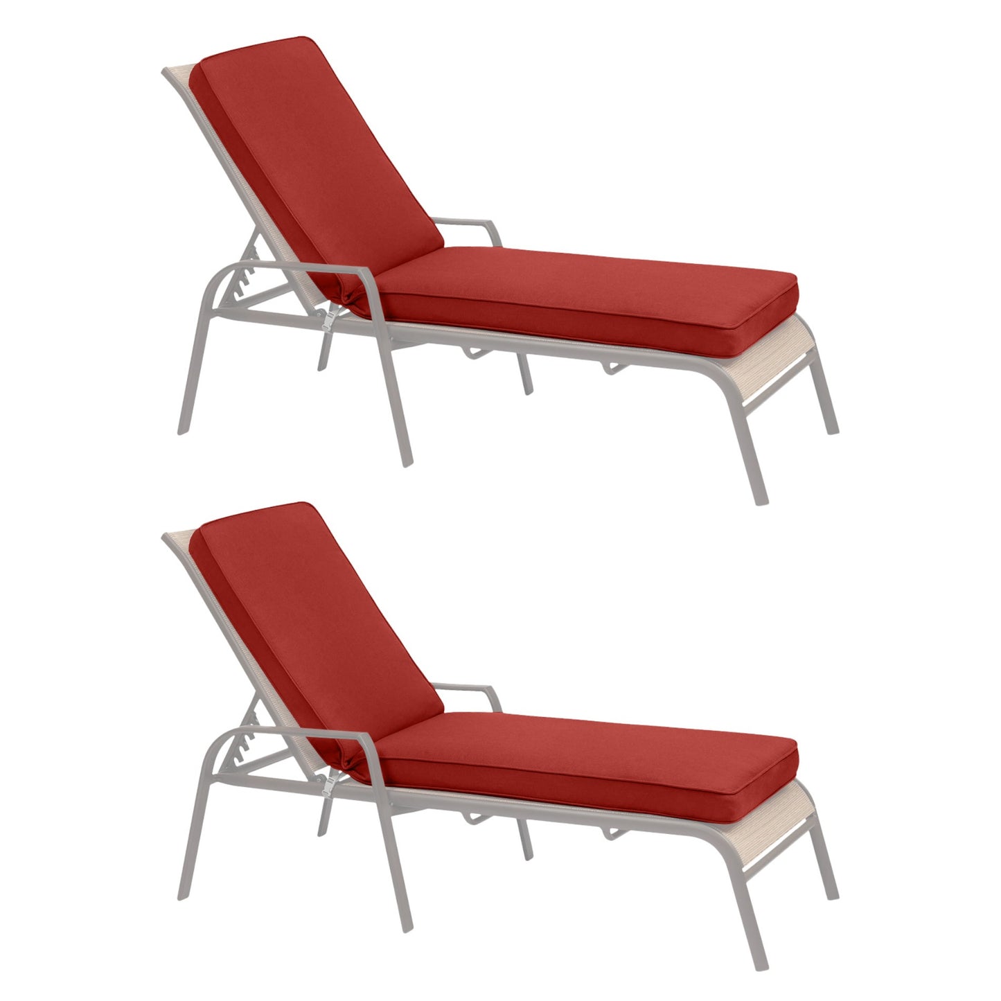 72x21x3 inch Patio Chaise Lounger Cushions Set of 2 - Wine Red Aoodor
