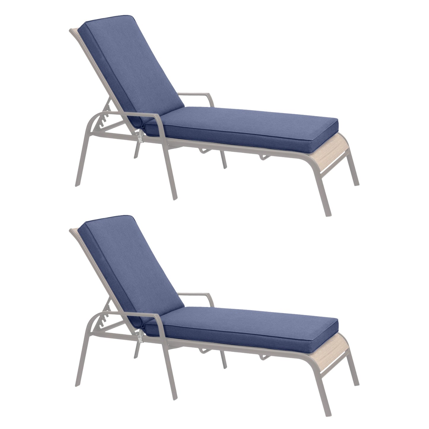 72x21x3 inch Patio Chaise Lounger Cushions Set of 2 - Dark Blue