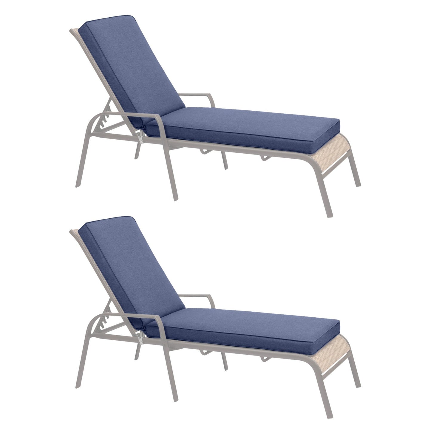 72x21x3 inch Patio Chaise Lounger Cushions Set of 2 - Dark Blue Aoodor