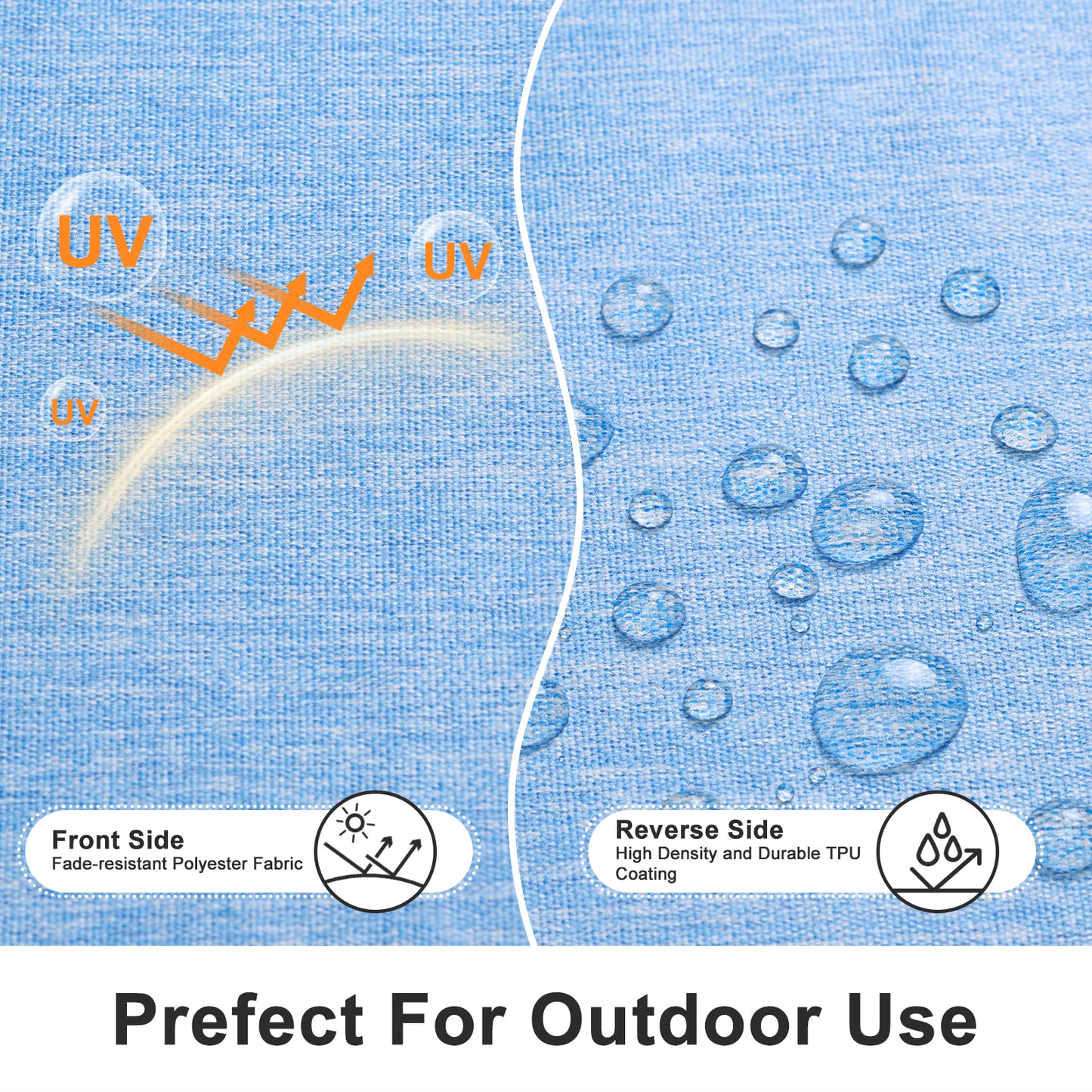 Outdoor Dining Chair Cushions Set, Patio Chair Pads with Ties, Lake Blue Aoodor