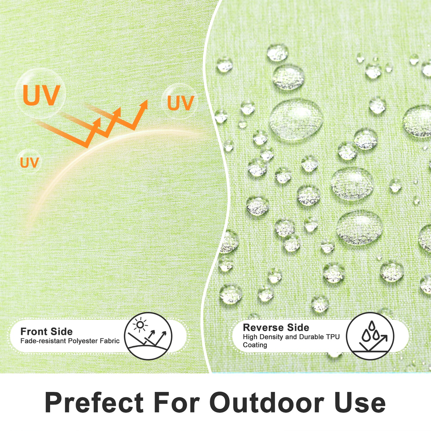 Outdoor Dining Chair Cushions Set, Patio Chair Pads with Ties, Green Aoodor