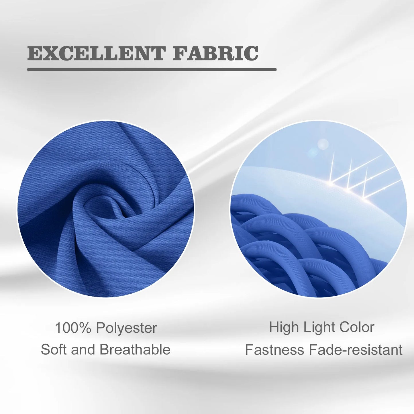Outdoor Chair Cushion, Patio Seat Pad, Removable Cover with Hidden Zipper, Ties - Navy Blue