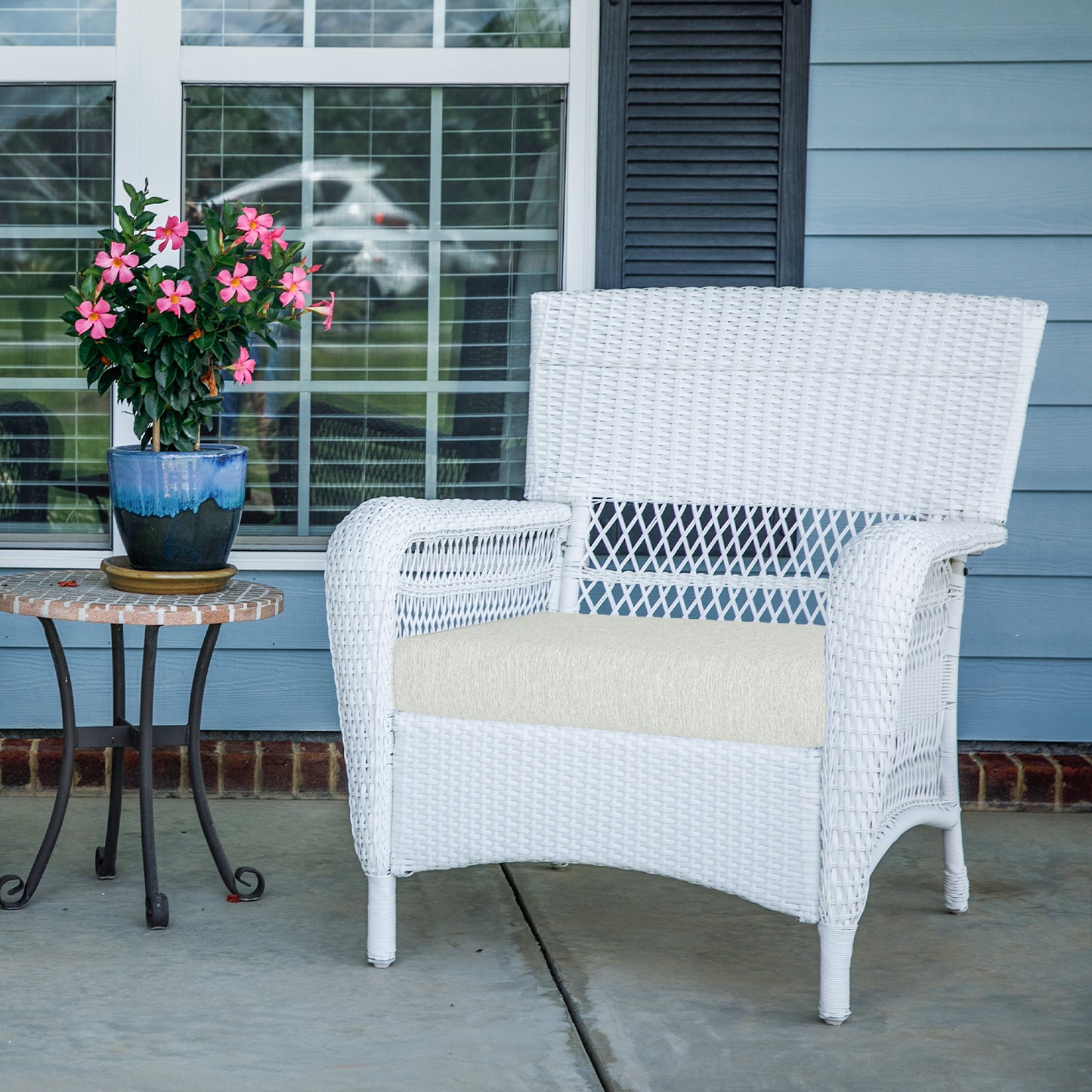 Outdoor Chair Cushions Set of 2 with Handle and Ties, Water Resistant Patio Seat Pads, Light Gray Aoodor