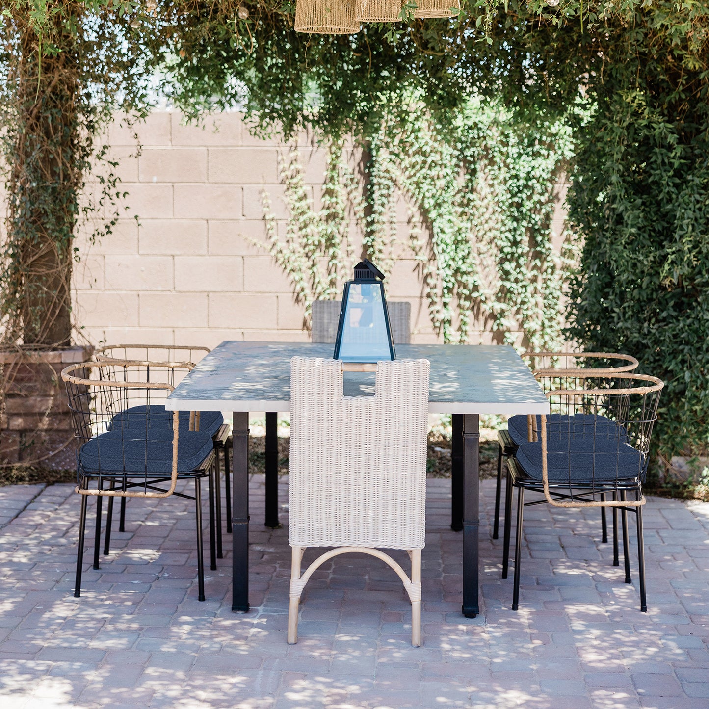 Outdoor Dining Chair Cushions Set, Patio Chair Pads with Ties, Navy Blue Aoodor
