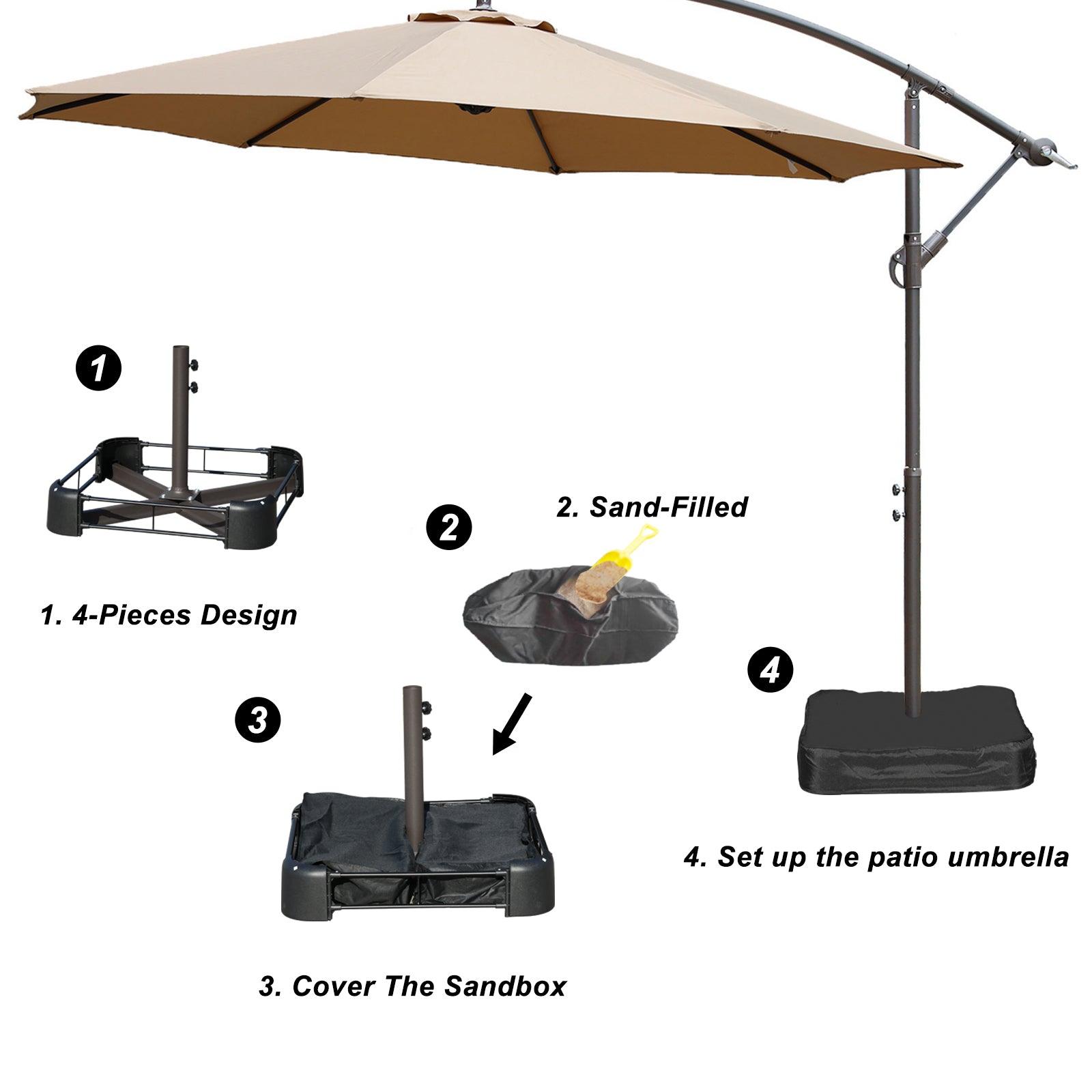 Offset Hanging Umbrella with Base Stand 10 Ft. Patio Umbrella Aoodor