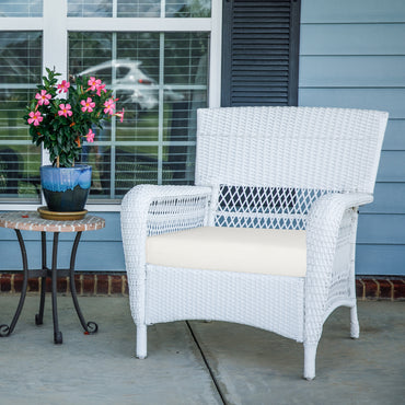 Outdoor Chair Cushions Set of 2 with Handle and Ties, Water Resistant Patio Seat Pads, Ivory