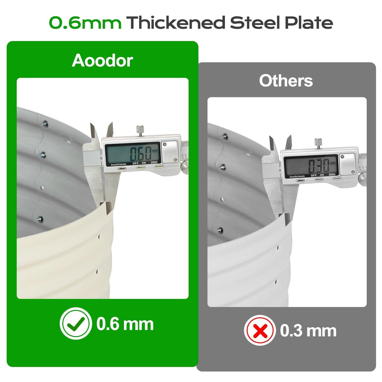 16.7'' Tall Aluzinc Metal Raised Garden Bed 24'' Round - Outdoor Garden Planter Box Aoodor