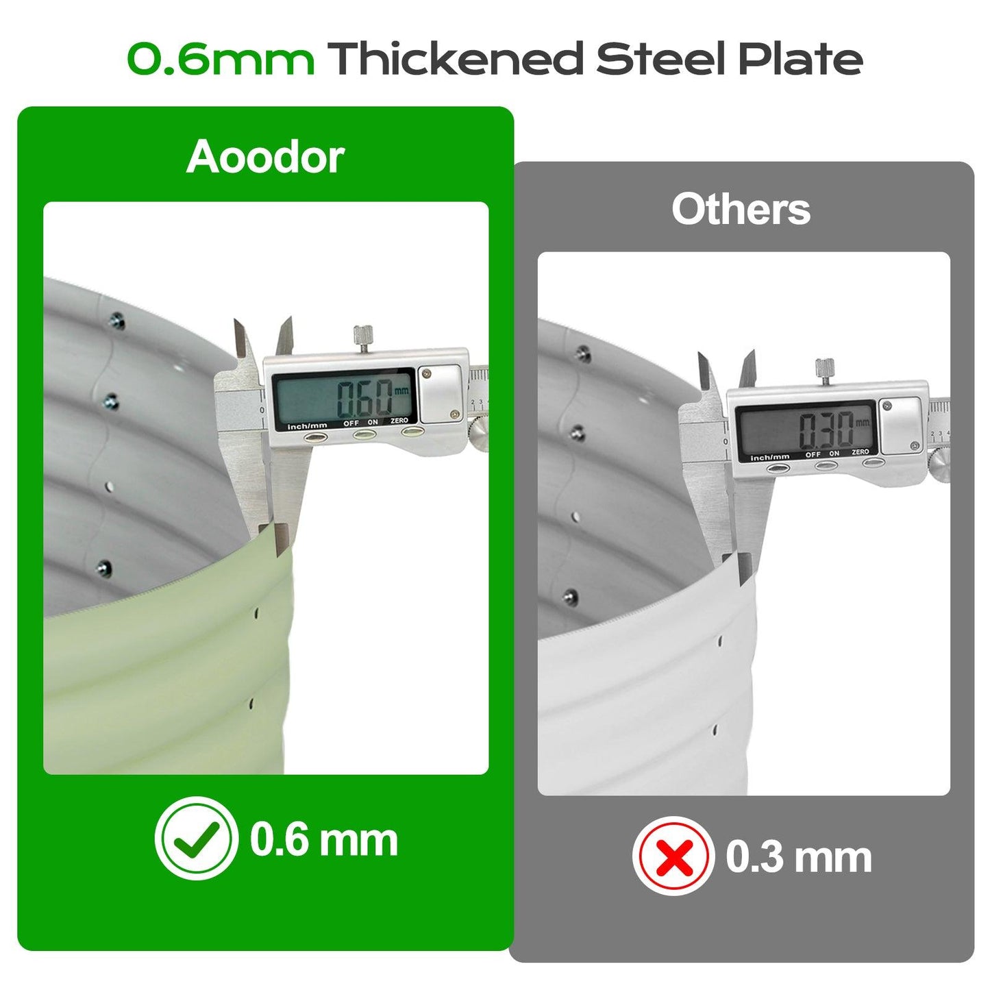 16.7'' Tall Aluzinc Metal Raised Garden Bed 24'' Round - Outdoor Garden Planter Box Aoodor