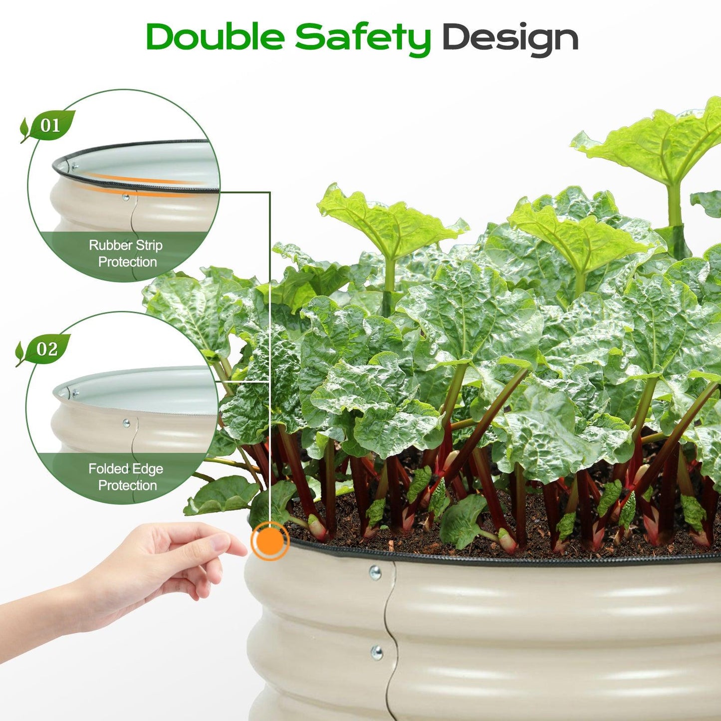 16.7'' Tall Aluzinc Metal Raised Garden Bed 24'' Round - Outdoor Garden Planter Box Aoodor