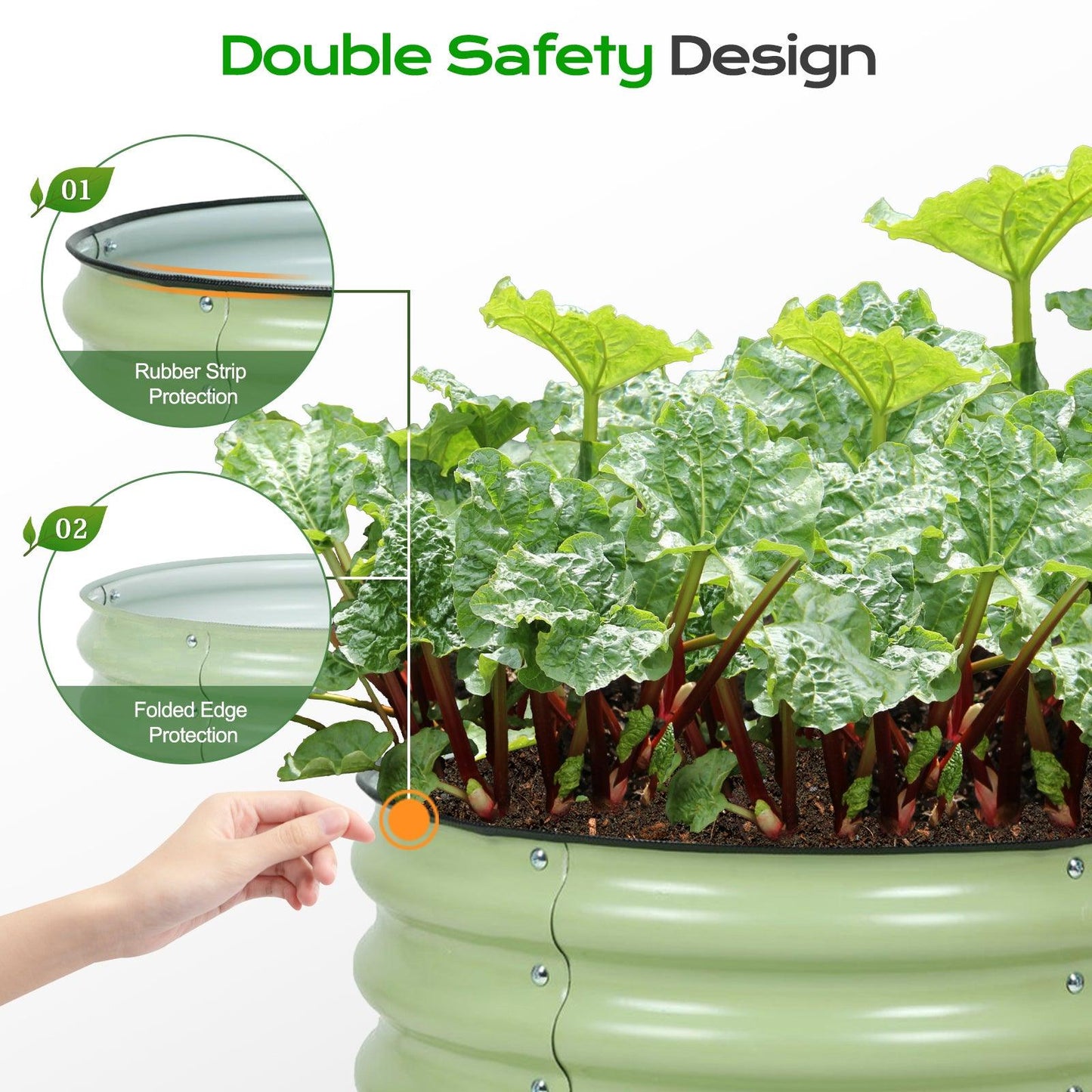 16.7'' Tall Aluzinc Metal Raised Garden Bed 24'' Round - Outdoor Garden Planter Box Aoodor