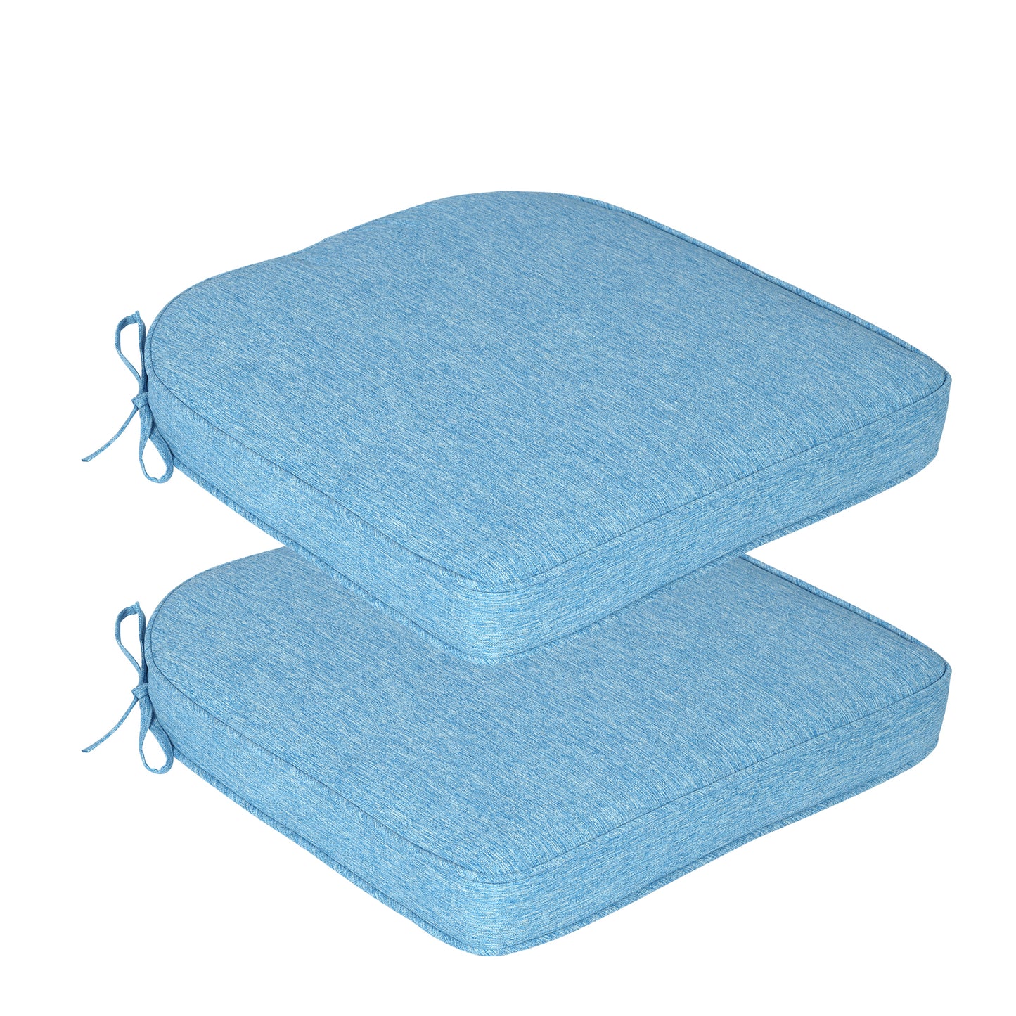 Outdoor Dining Chair Cushions Set, Patio Chair Pads with Ties, Lake Blue