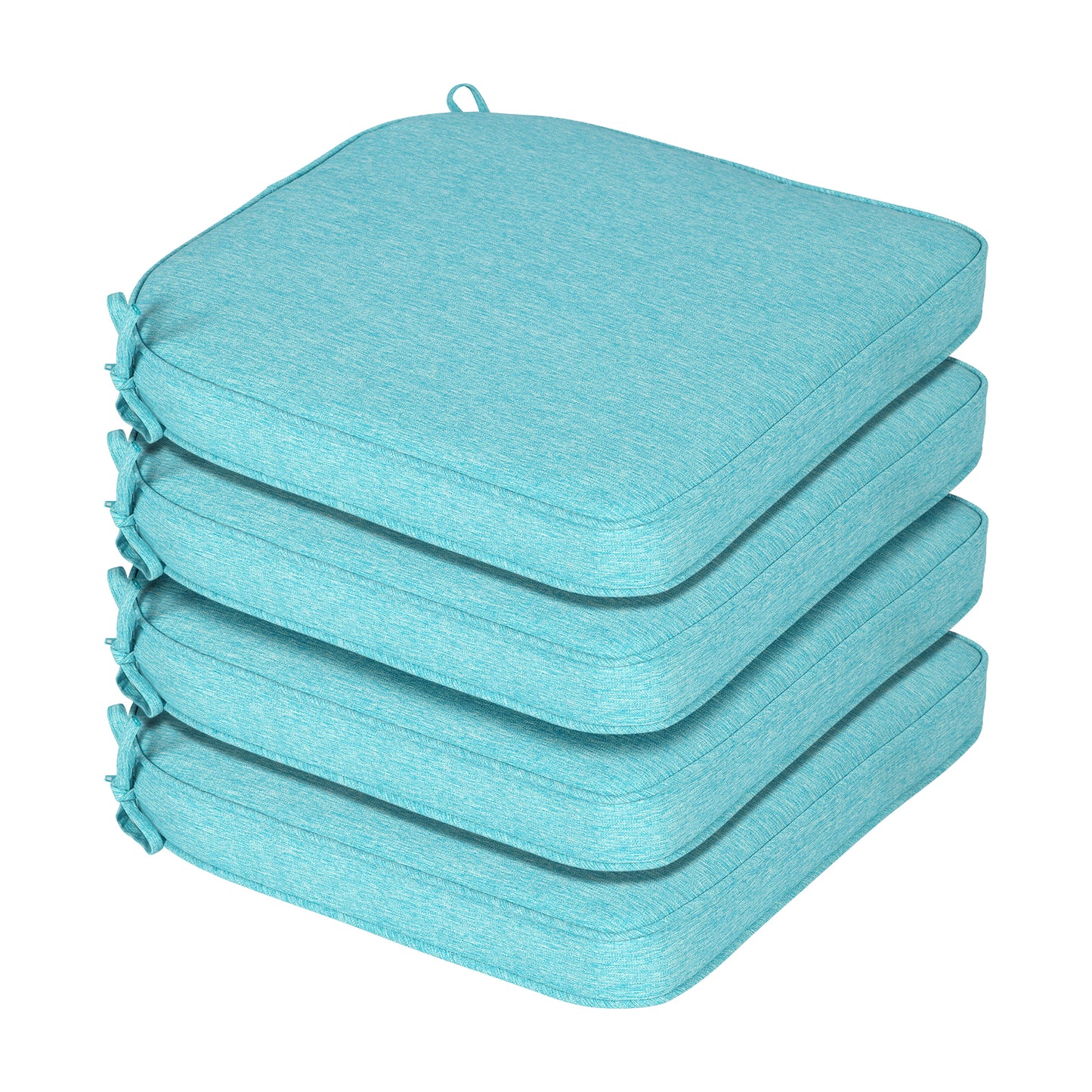 Outdoor Dining Chair Cushions Set, Patio Chair Pads with Ties, Aruba Blue Aoodor