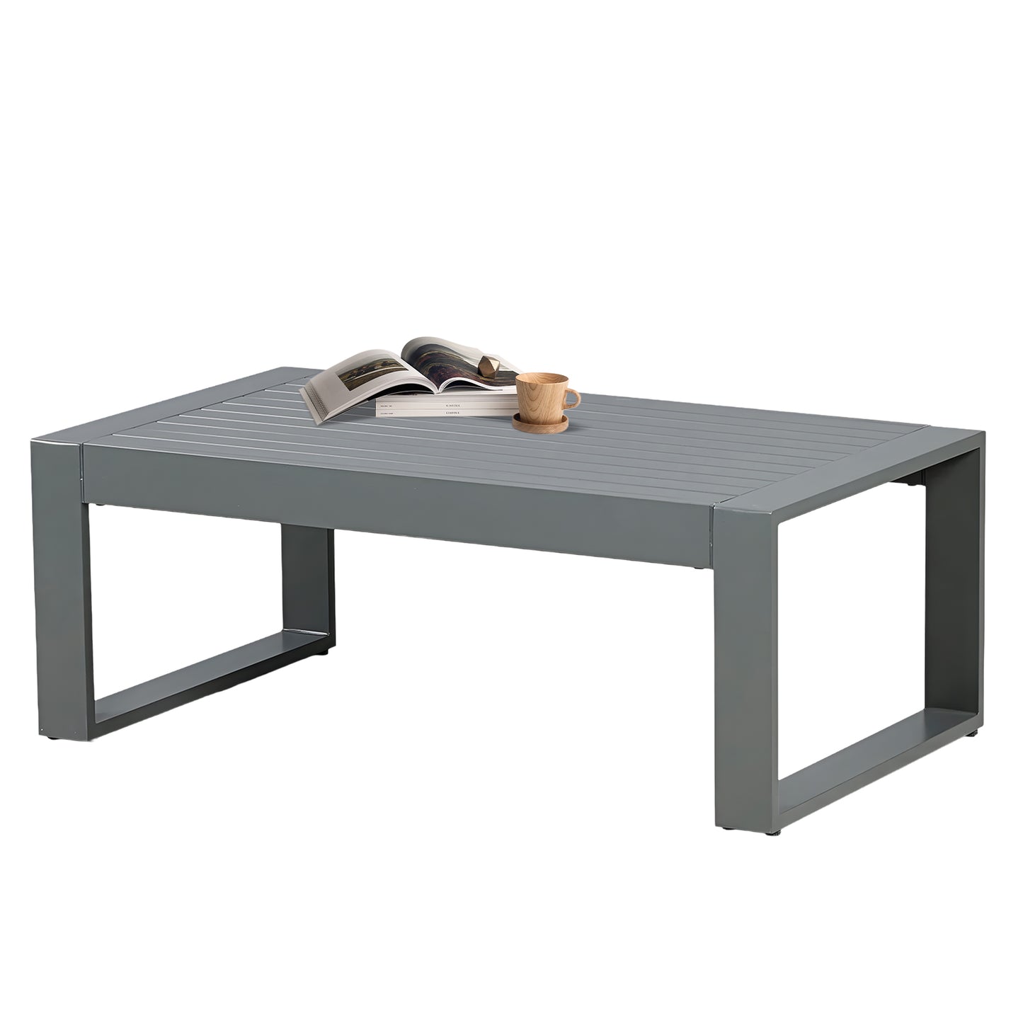 39.3x23x16 inch Aluminum Outdoor Coffee Table Aoodor