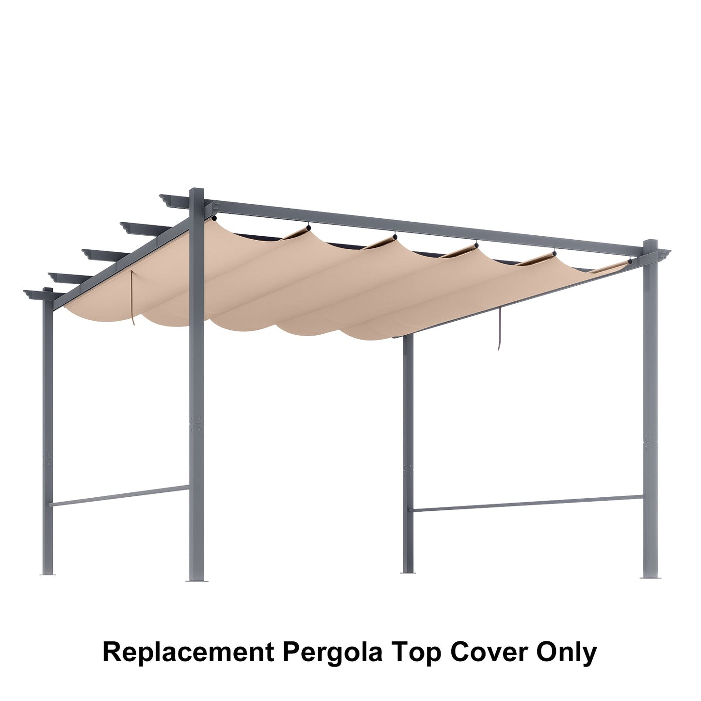 Pergola Replacement Canopy - Retractable Sun Shade Cover with Water-Resistant & UPF 50+ UV Blocking for Outdoor Patio