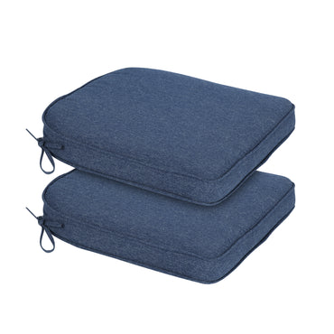 Outdoor Dining Chair Cushions Set, Patio Chair Pads with Ties, Navy Blue