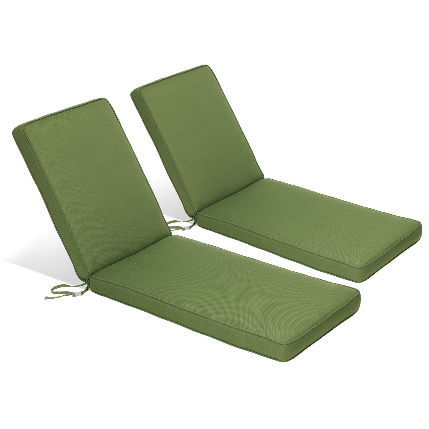 72x21x3 inch Patio Chaise Lounger Cushions Set of 2 - Green