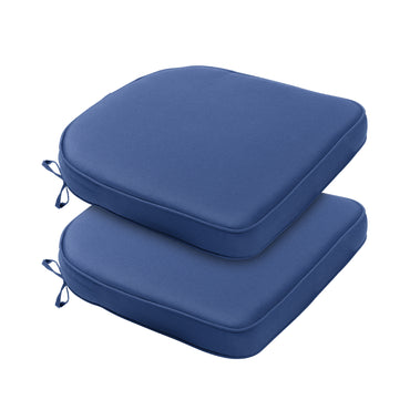 Outdoor Chair Cushion, Patio Seat Pad, Removable Cover with Hidden Zipper, Ties - Navy Blue