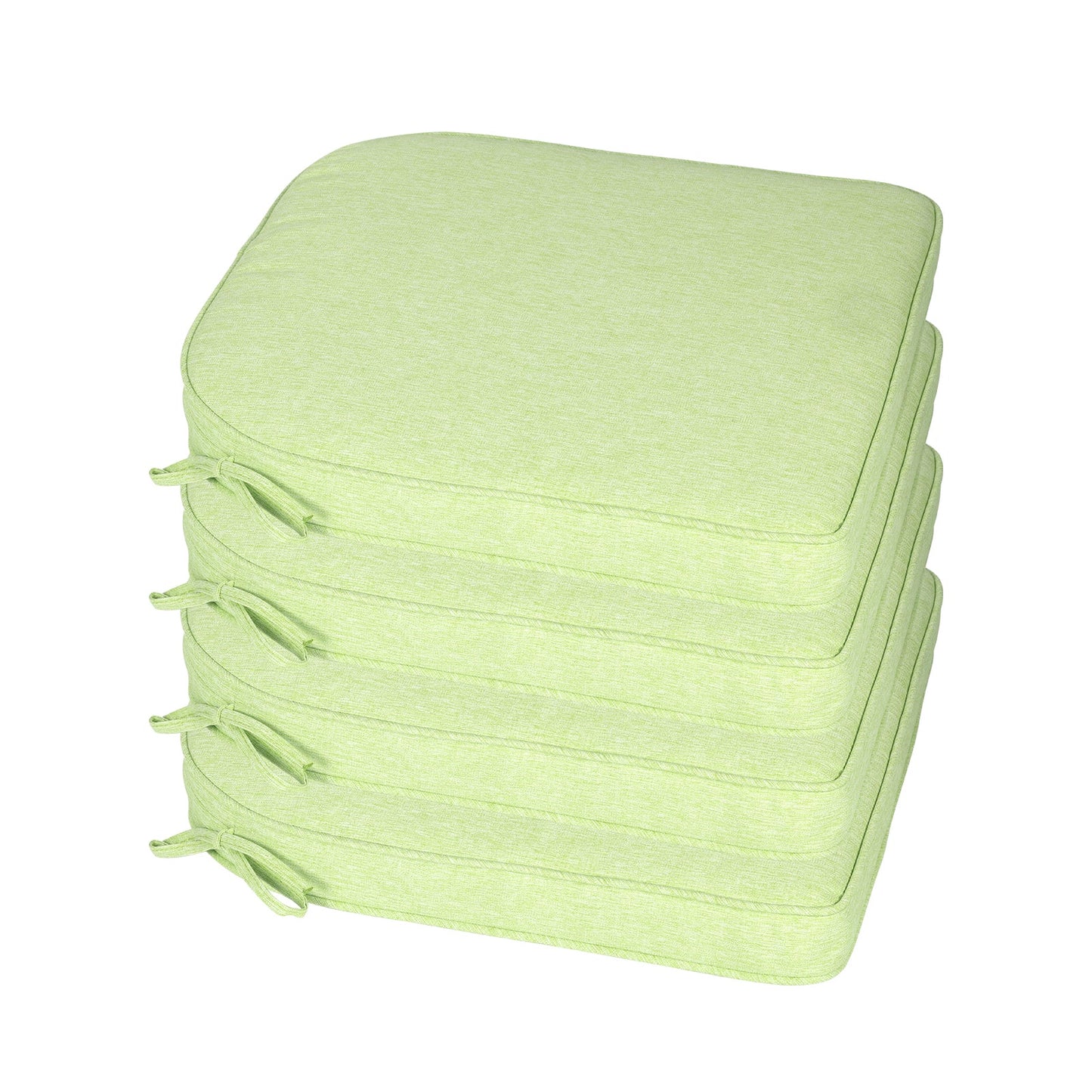 Outdoor Dining Chair Cushions Set, Patio Chair Pads with Ties, Green Aoodor