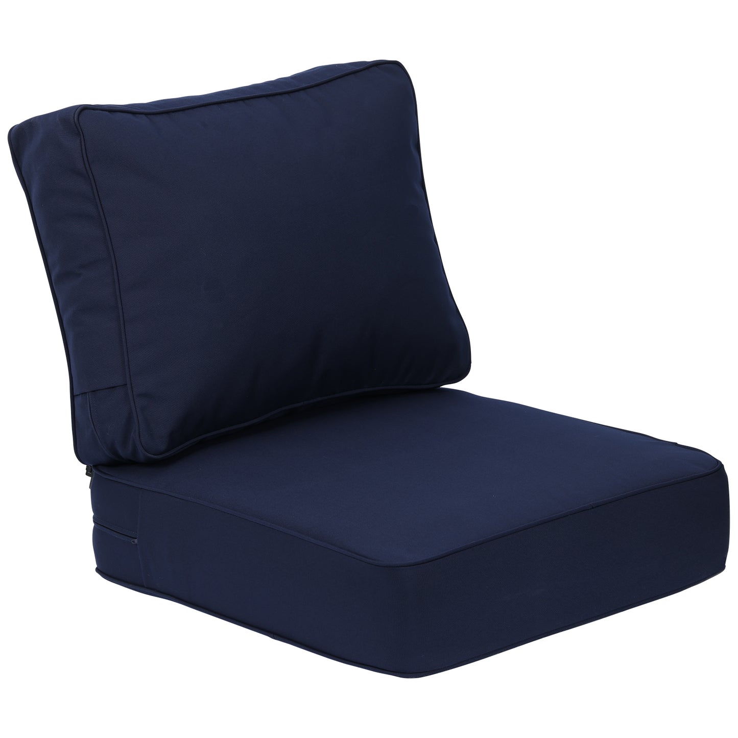 Premium Sunbrella Outdoor Patio Chair Cushions Set, Canvas Navy