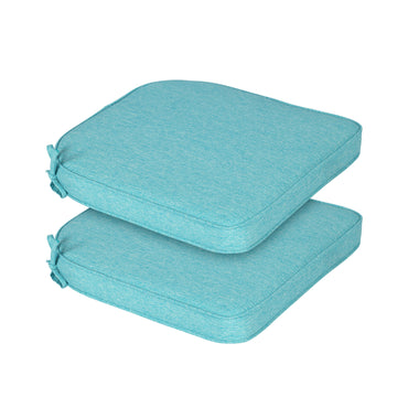 Outdoor Dining Chair Cushions Set, Patio Chair Pads with Ties, Aruba Blue