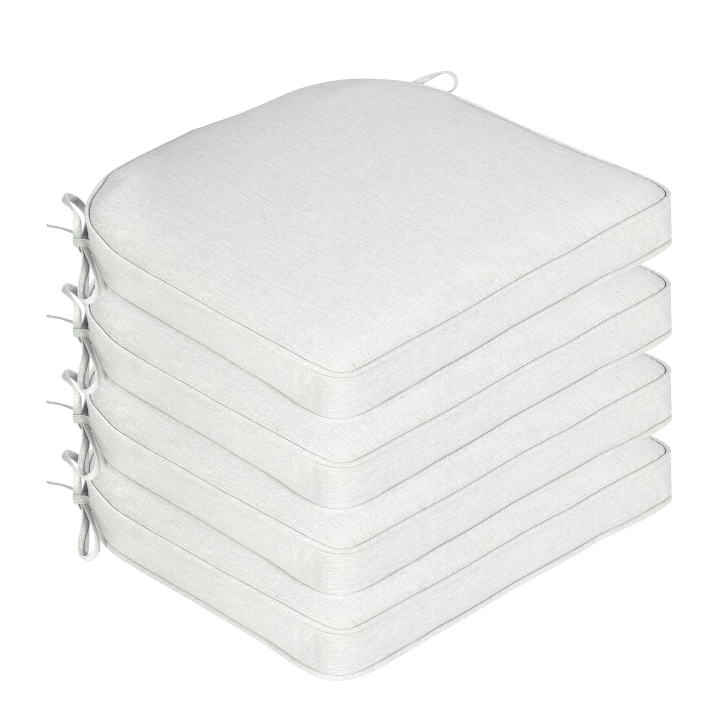 Outdoor Dining Chair Cushions Set, Patio Chair Pads with Ties, Light Gray Aoodor