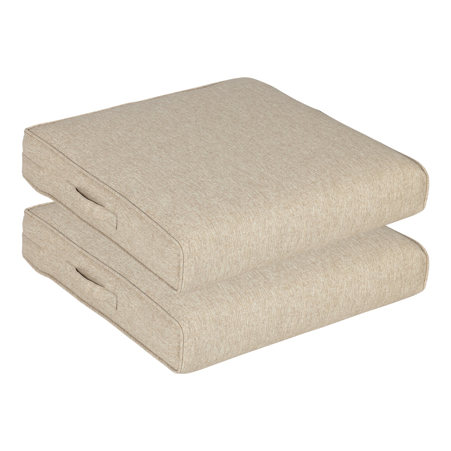 Outdoor Chair Cushions Set of 2 with Handle and Ties, Water Resistant Patio Seat Pads, Brown Aoodor