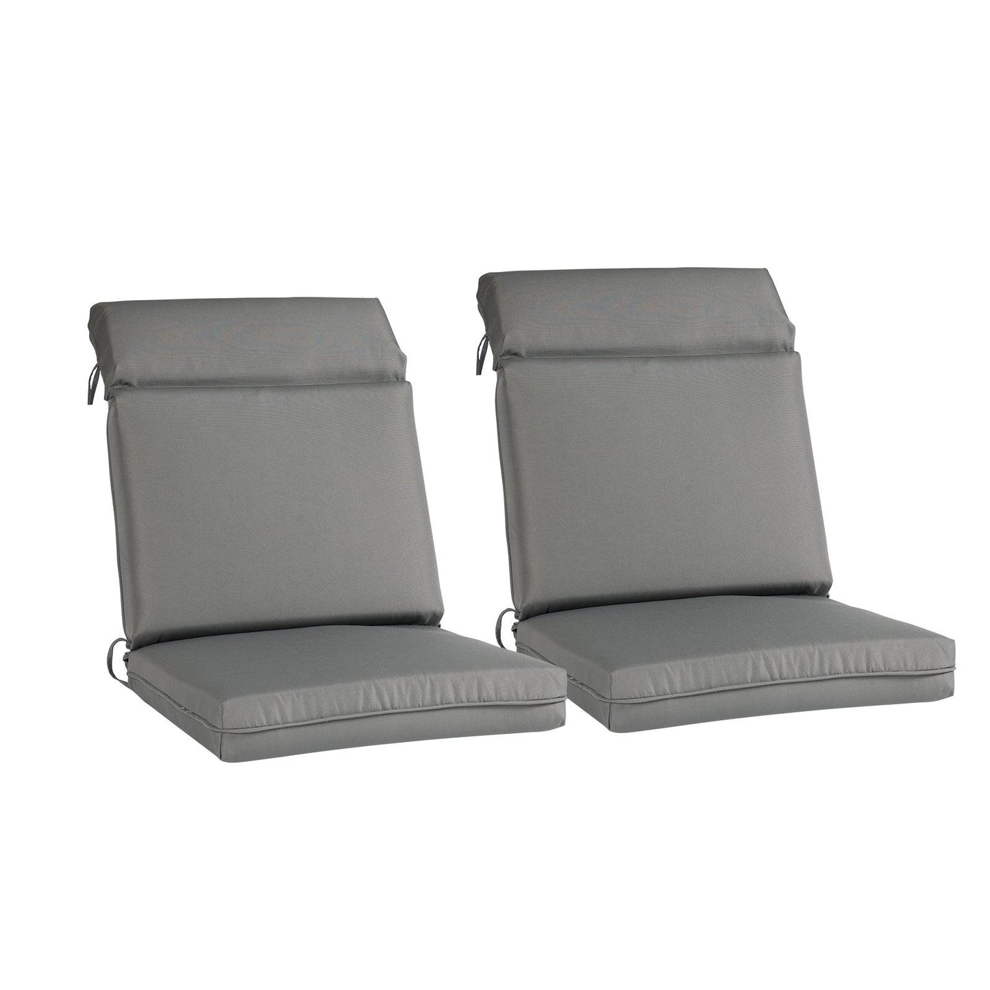 Outdoor Polyester High Back Dining Chair Cushion Set - Gray