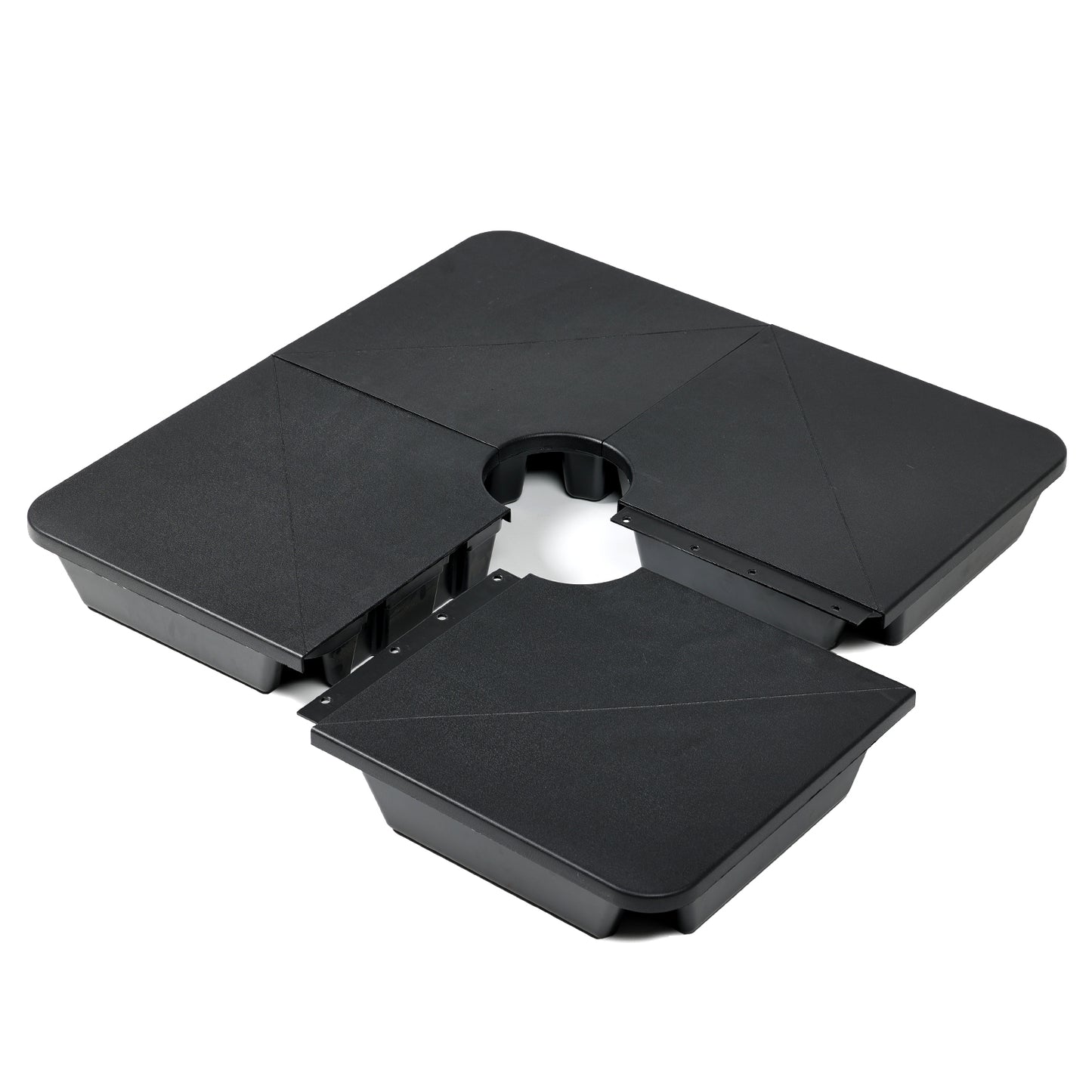 4-Piece Offset Cantilever Patio Umbrella Base Stand - Sand Filled Weight Plates for Stability