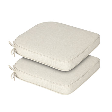 Outdoor Dining Chair Cushions Set, Patio Chair Pads with Ties, Khaki