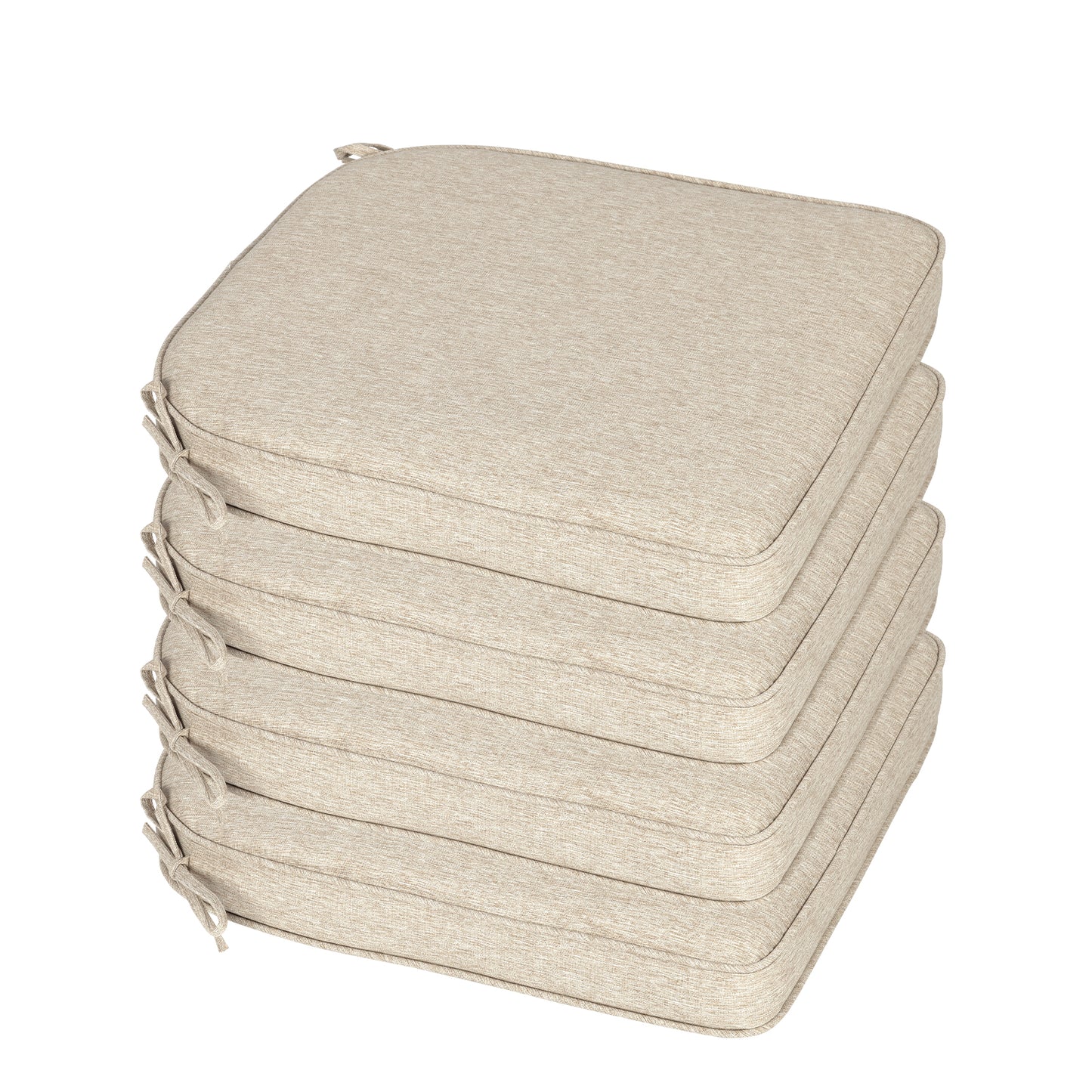 Outdoor Dining Chair Cushions Set, Patio Chair Pads with Ties, Brown Aoodor