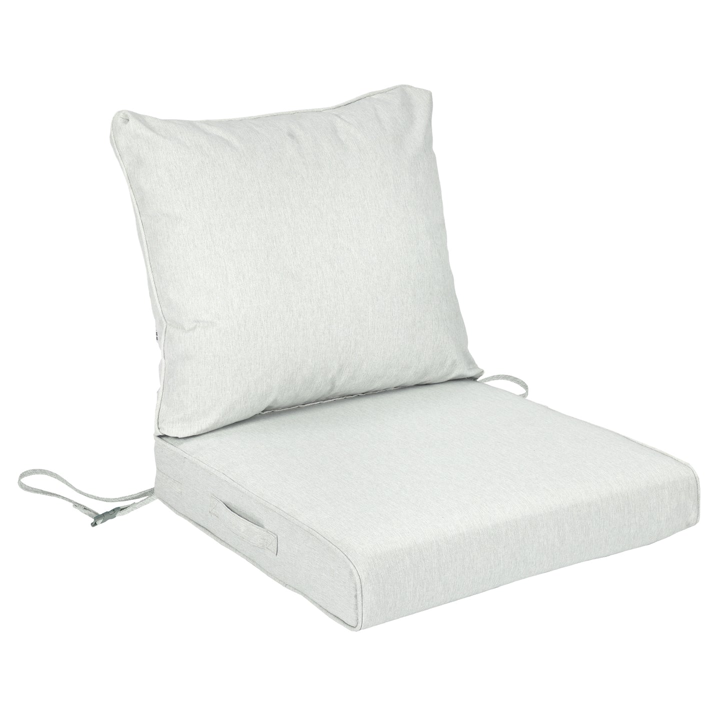 Waterproof Outdoor Deep Seat Cushion Set with Adjustable Straps & Removable Cover - Light Gray Aoodor