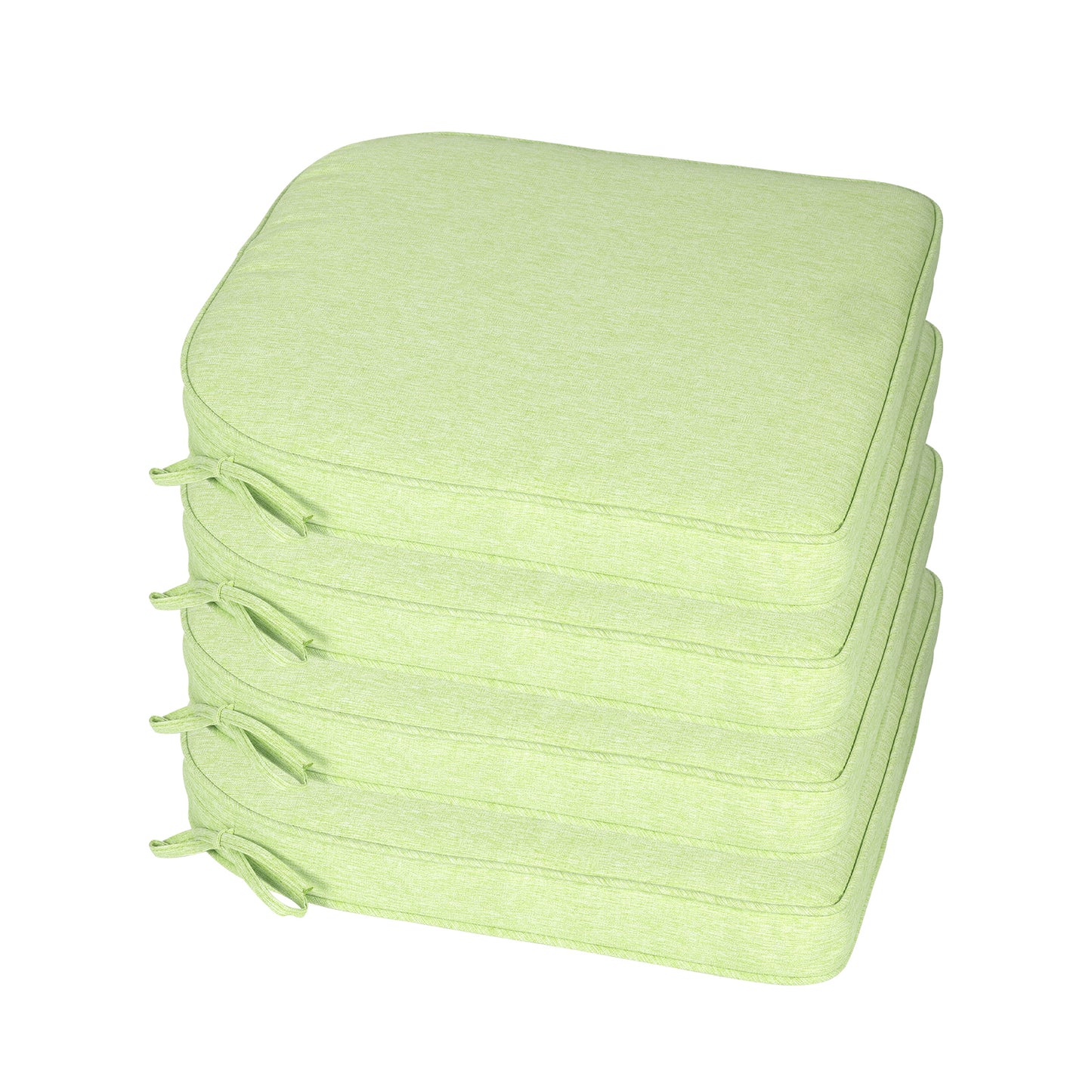 Outdoor Dining Chair Cushions Set, Patio Chair Pads with Ties, Green