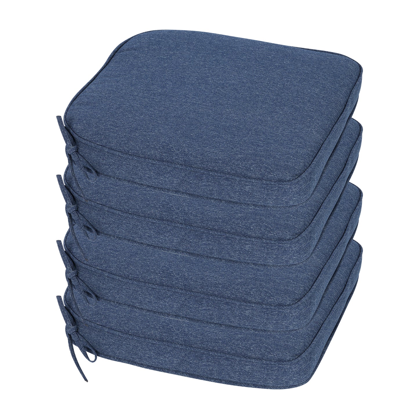 Outdoor Dining Chair Cushions Set, Patio Chair Pads with Ties, Navy Blue