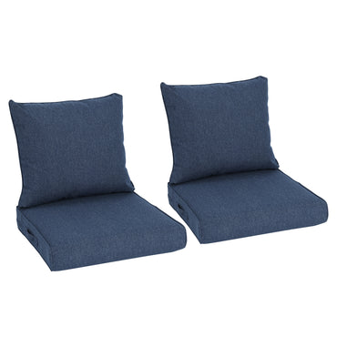 Outdoor Deep Seat Cushion Set, Waterproof Patio Chair Cushions, Navy Blue