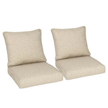 Outdoor Deep Seat Cushion Set, Waterproof Patio Chair Cushions, Brown